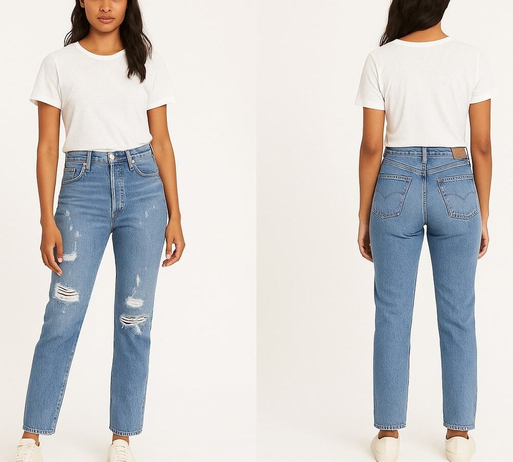 Levi’s 501® Distressed High-Rise Straight Jeans Light Wash W29 L28
